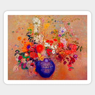 'Bouquet de fleurs' by Odilon Redon REMASTERED TECHNICOLOR Sticker